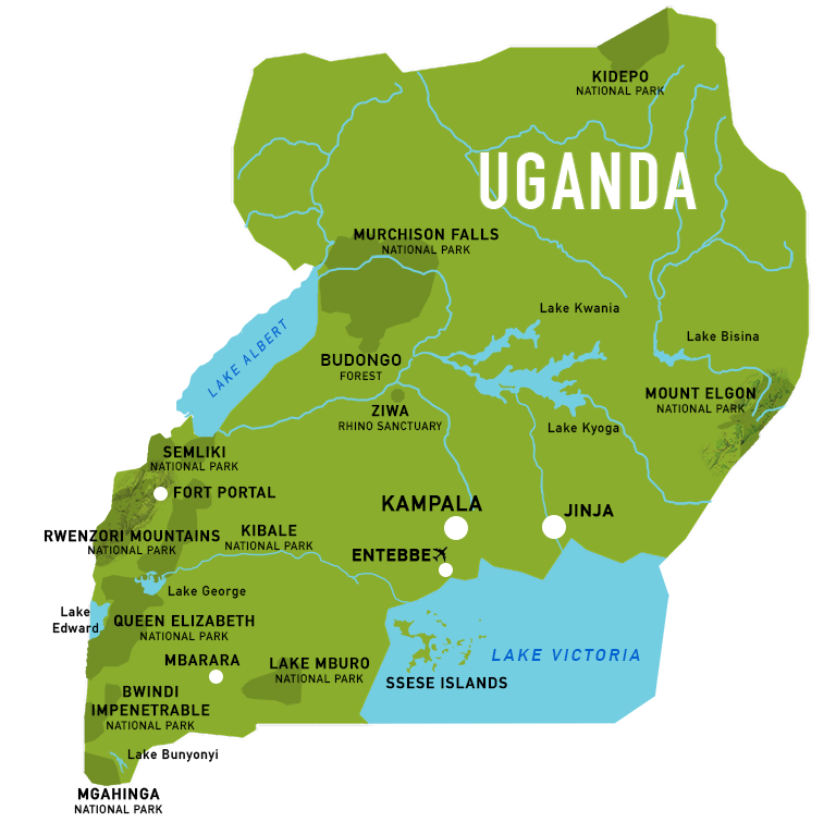 Landenkaart Oeganda